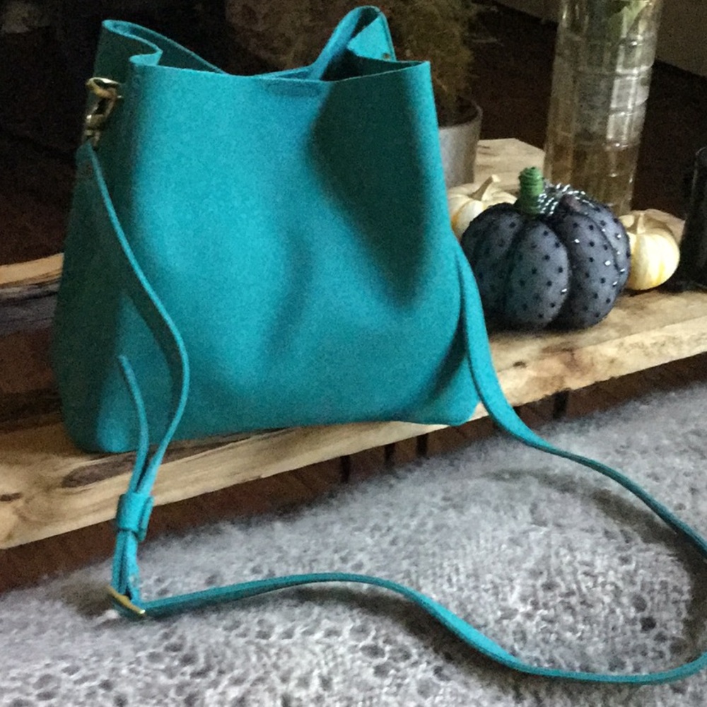 Portland leather good UNICORN aquamarine rodeo boho purse bag travel market